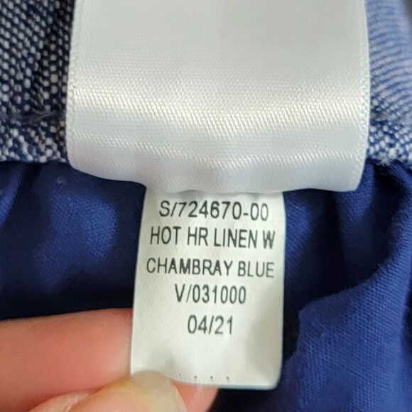 Old Navy Pants Womens 3X Blue Chambray Linen Blend Wide Leg Elastic Waist - Picture 12 of 12